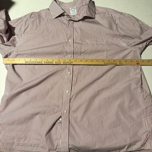 Brooks Brothers Button Down Shirt Men Sz 17.5 34 Office Stripes Academia Preppy - Picture 4 of 8